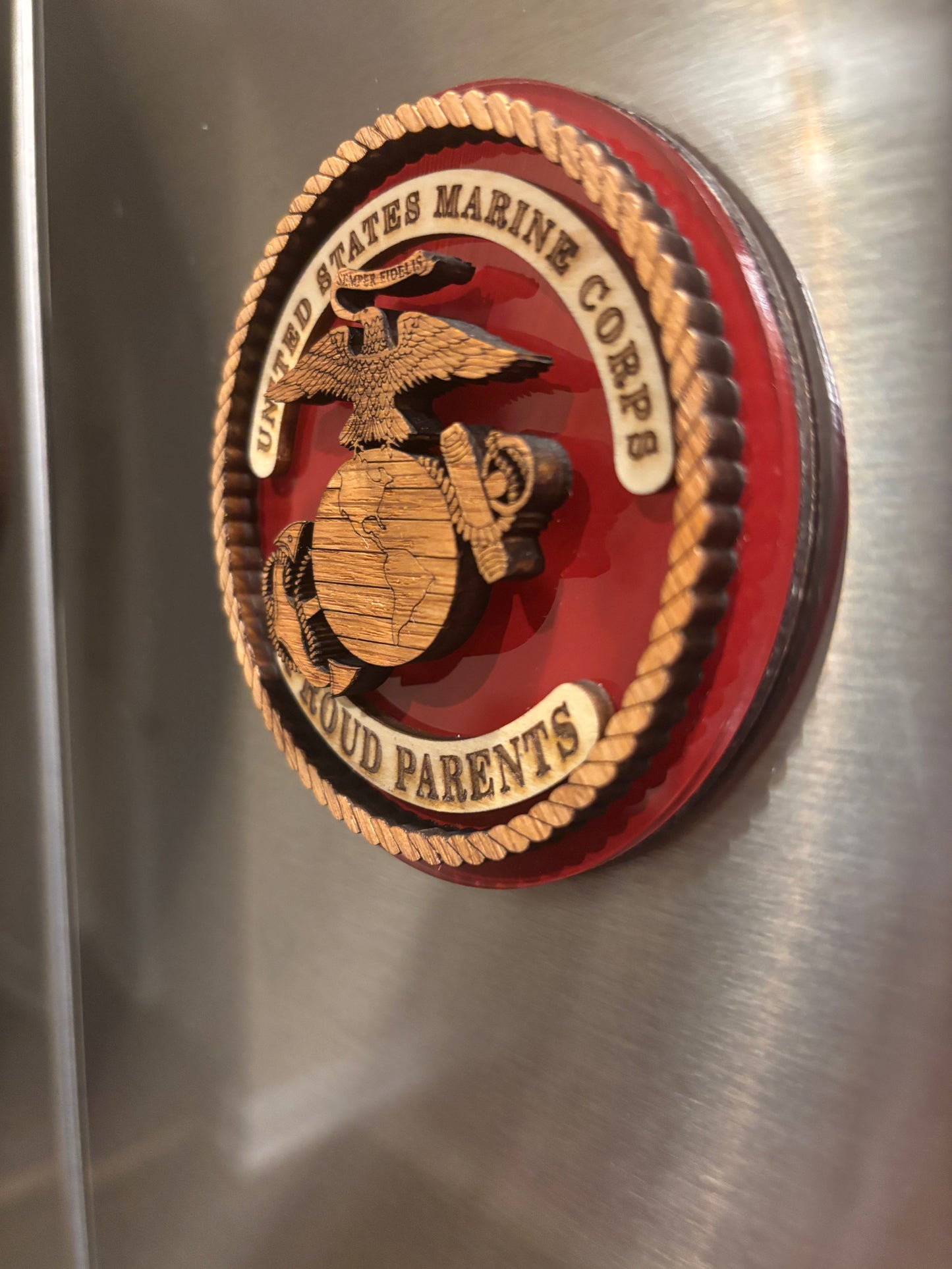 Personalized Marine Corps Emblem Magnet & Ornament | 4-Layer USMC