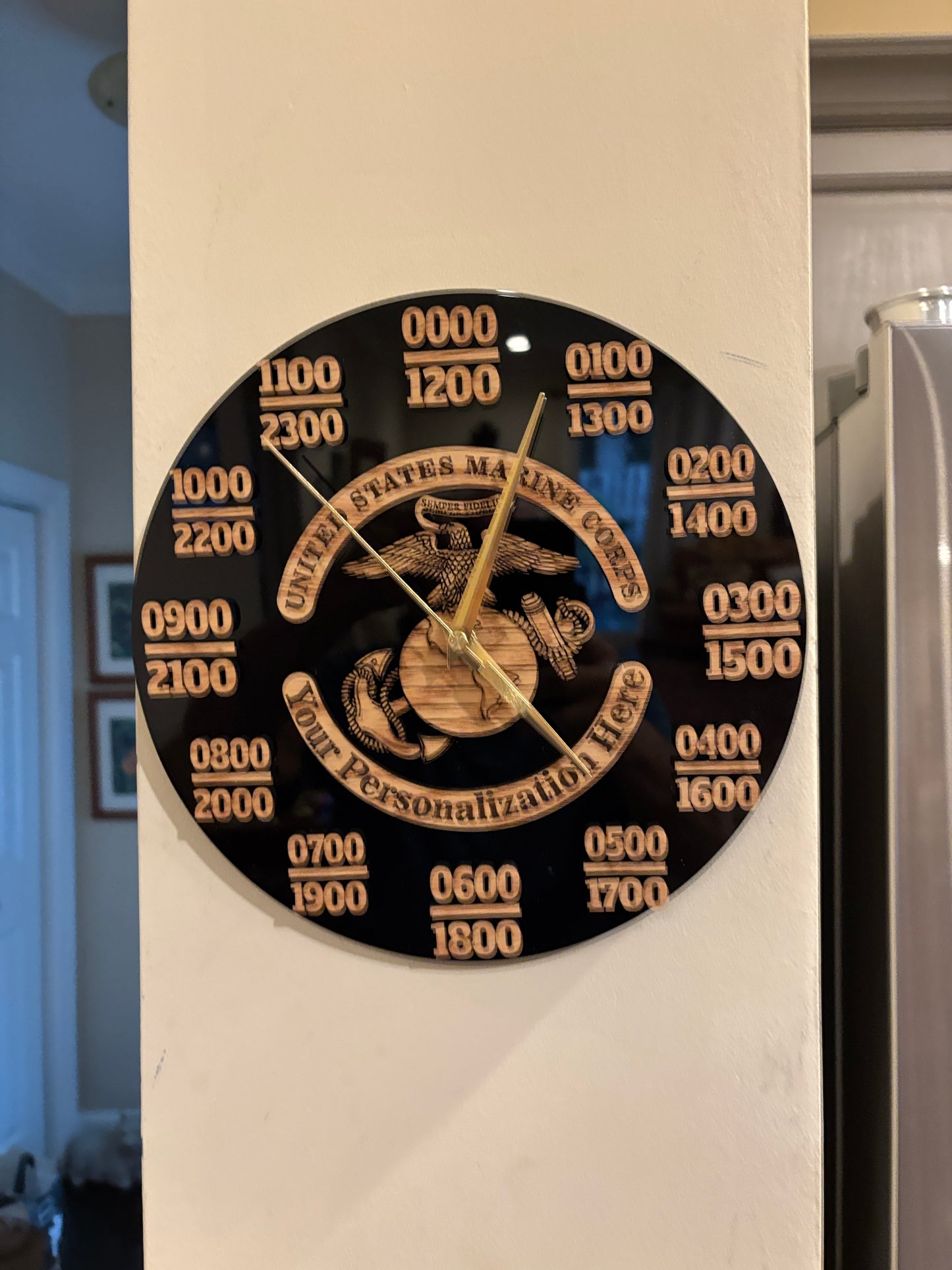 Personalized Marine Corps Multi-Layer Wall Clock