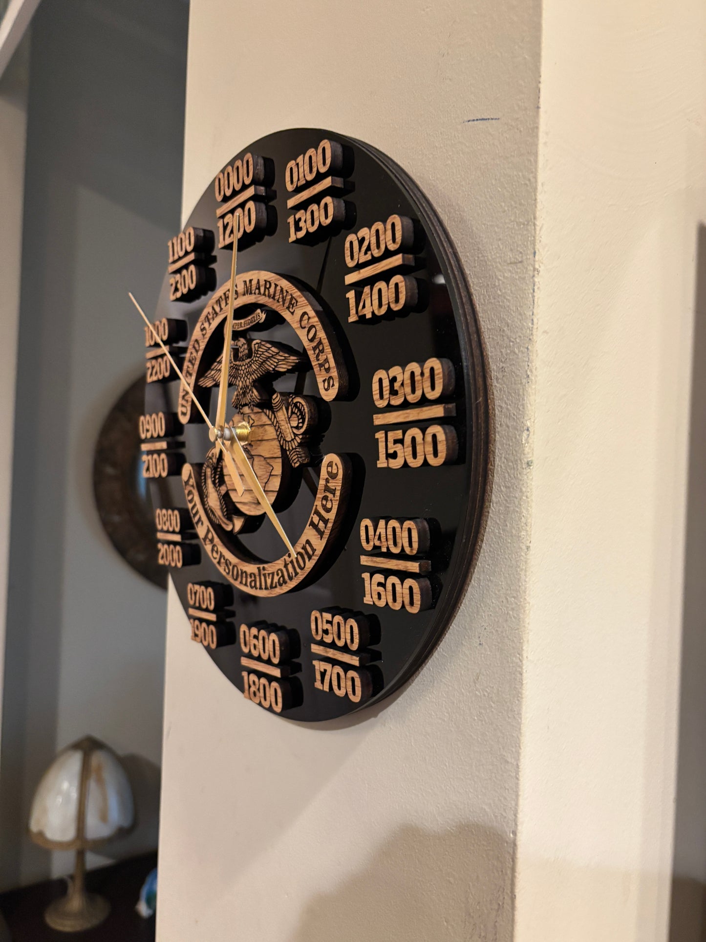 Personalized Marine Corps Multi-Layer Wall Clock