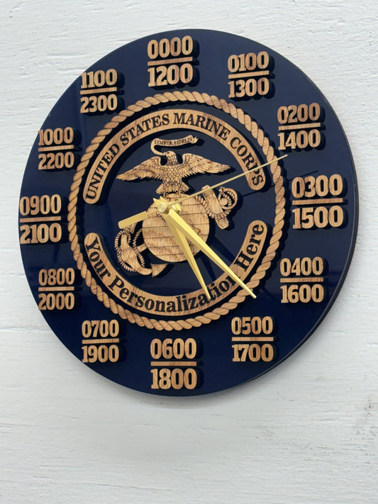 Personalized Marine Corps Multi-Layer Wall Clock