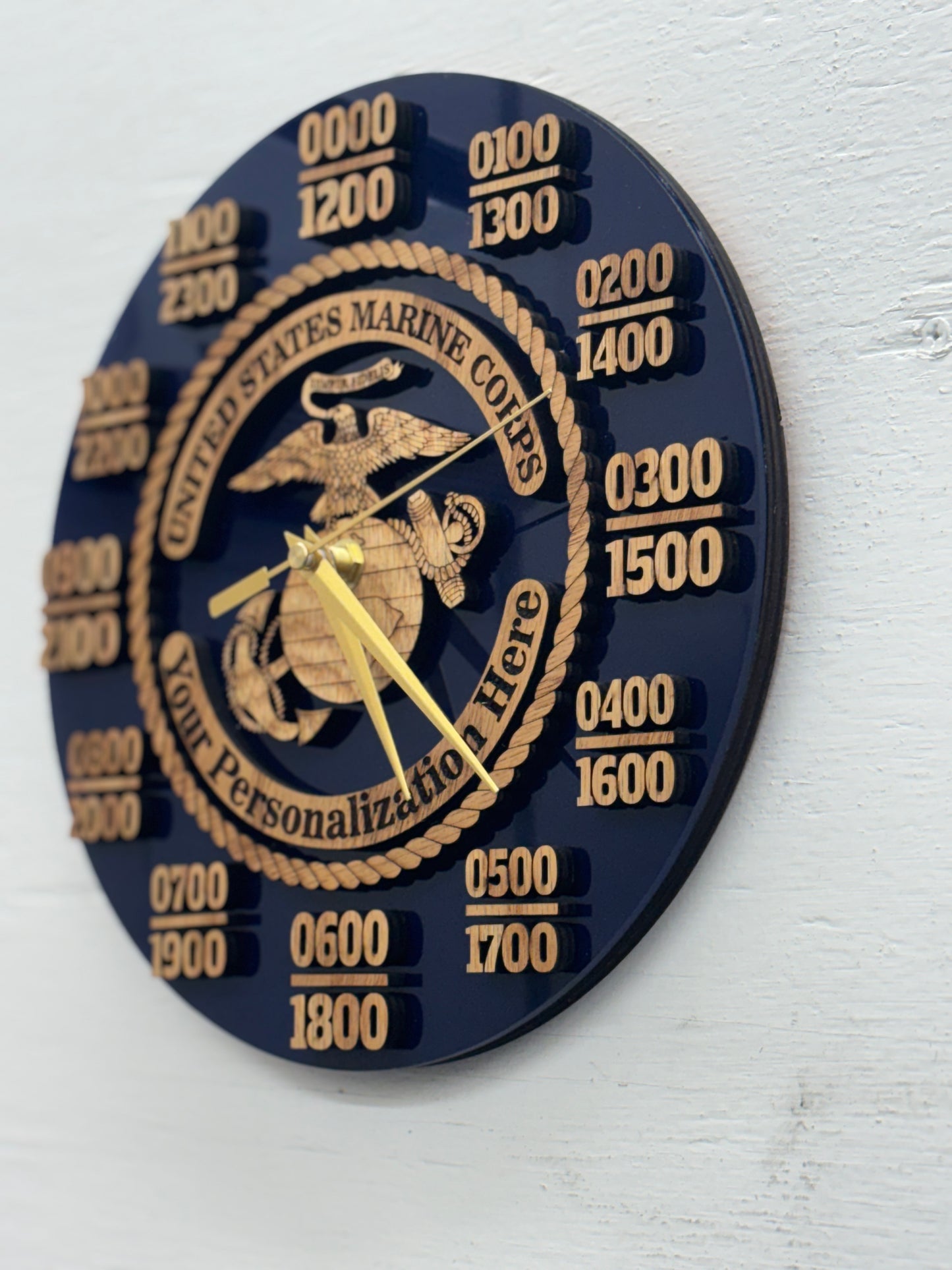 Personalized Marine Corps Multi-Layer Wall Clock