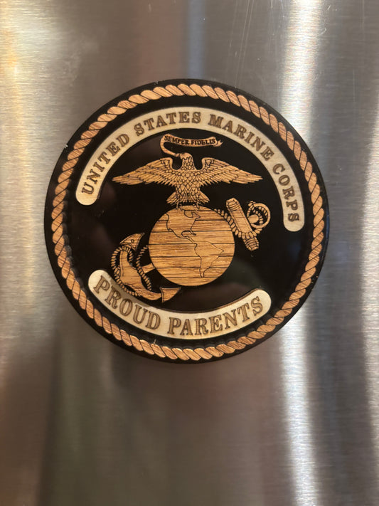 Personalized Marine Corps Emblem Magnet & Ornament | 4-Layer USMC