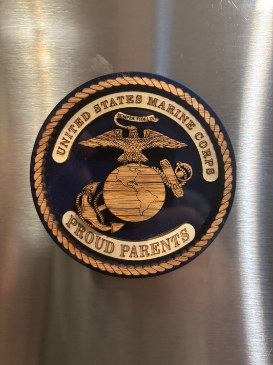 Personalized Marine Corps Emblem Magnet & Ornament | 4-Layer USMC