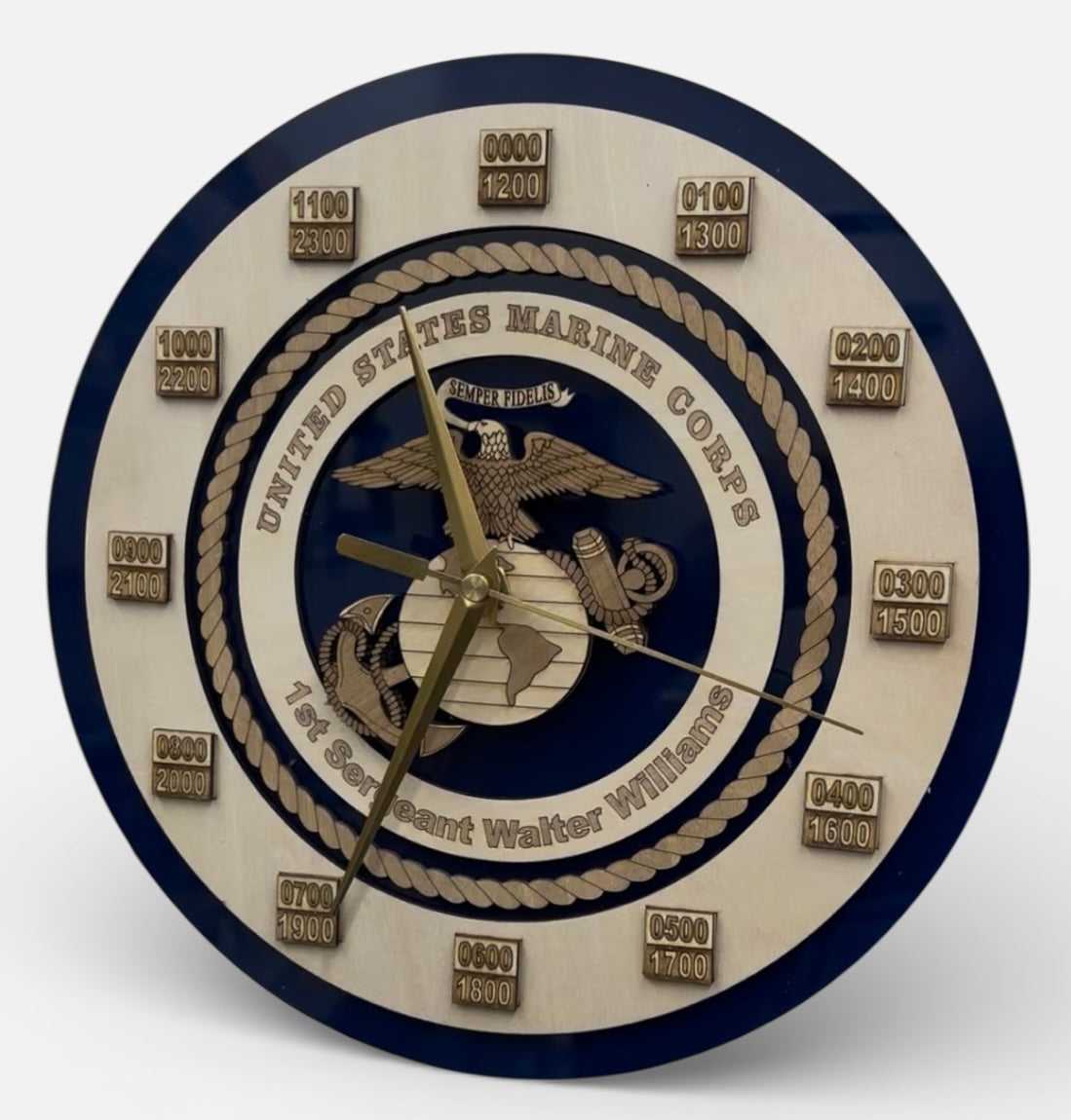 Personalized Marine Corps 5-Layer Wall Clock