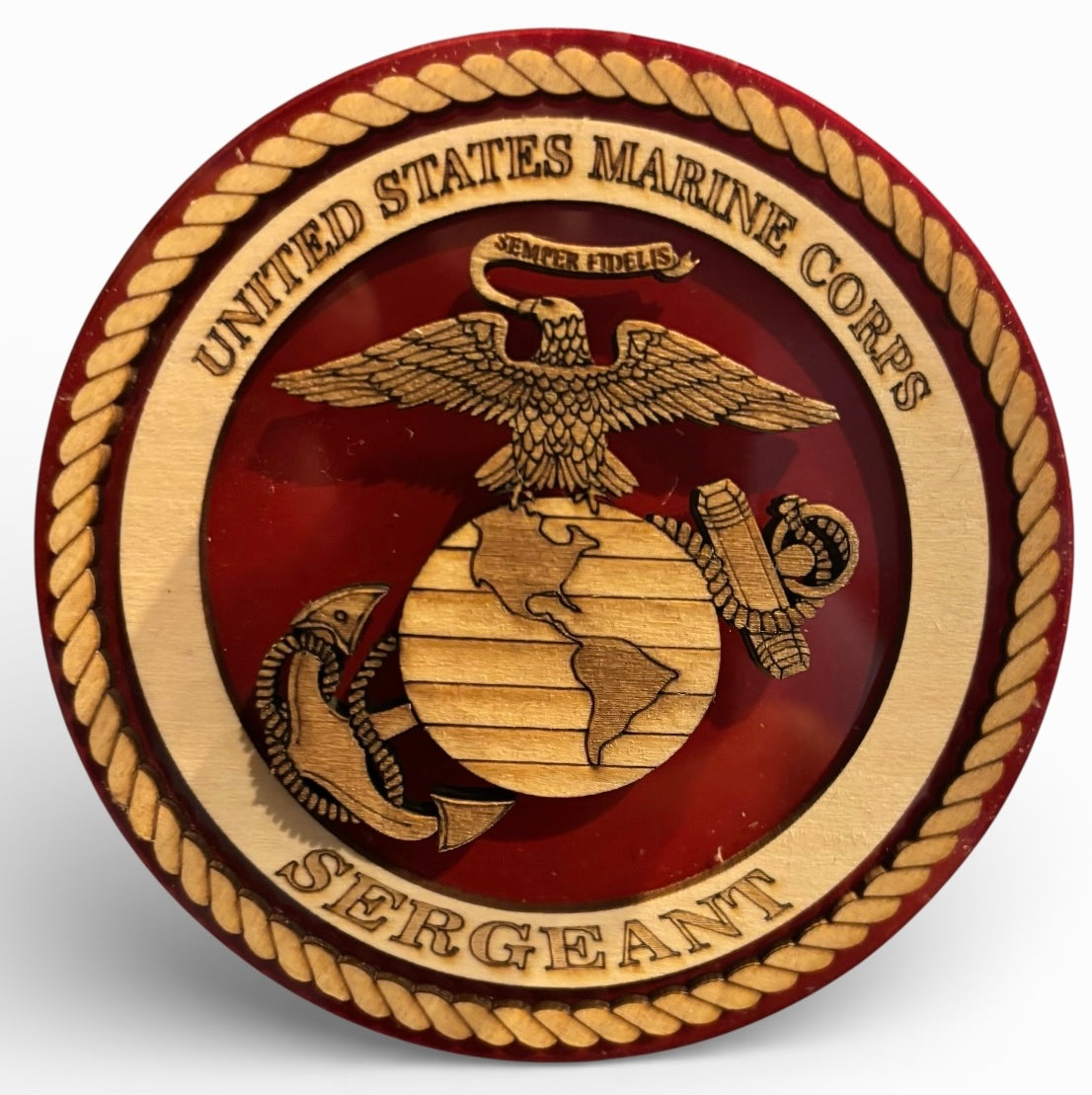 Personalized Marine Corps Emblem Magnet & Ornament | 4-Layer USMC