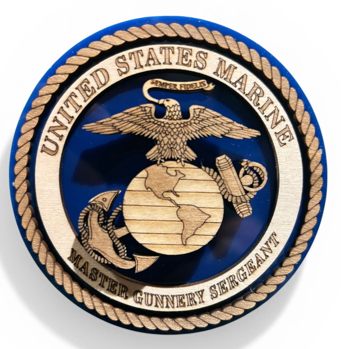 4 layer Marine Corps Eagle Globe and Anchor magnet handcrafted in Beaufort South Carolina