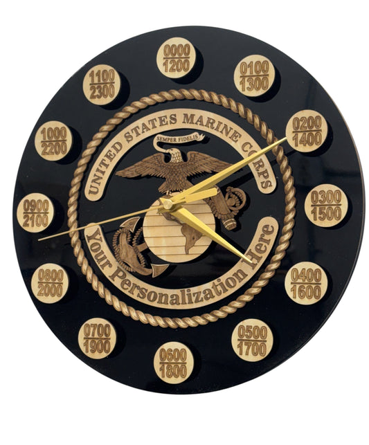 Personalized Marine Corps 5-Layer Wall Clock