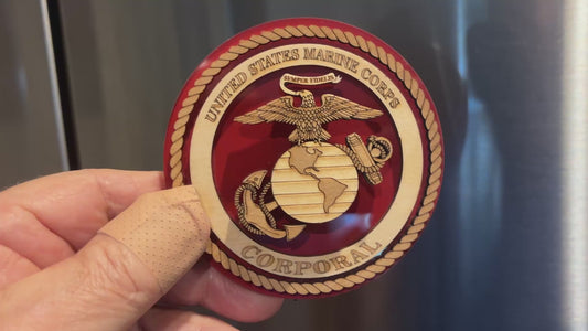 Personalized Marine Corps Emblem Magnet & Ornament | 4-Layer USMC